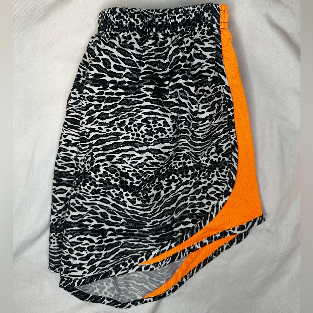 Nike Dri-FIT Running Tempo Animal Print Orange Mesh Trim Women’s Small